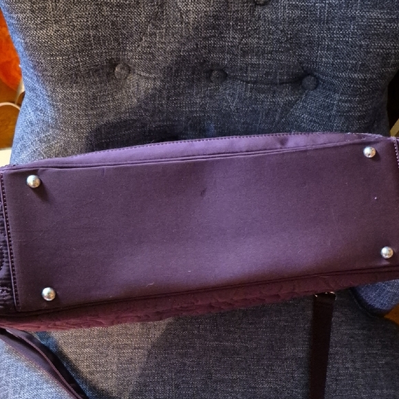 Vera Bradley Brown Laptop Bag with Embossed Floral Design - Picture 16 of 16